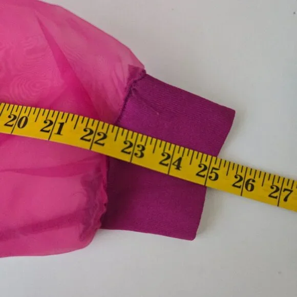 House of Harlow 1960 Fuchsia Bodycon Dress Sheer Sleeves Sz L - Picture 9 of 9